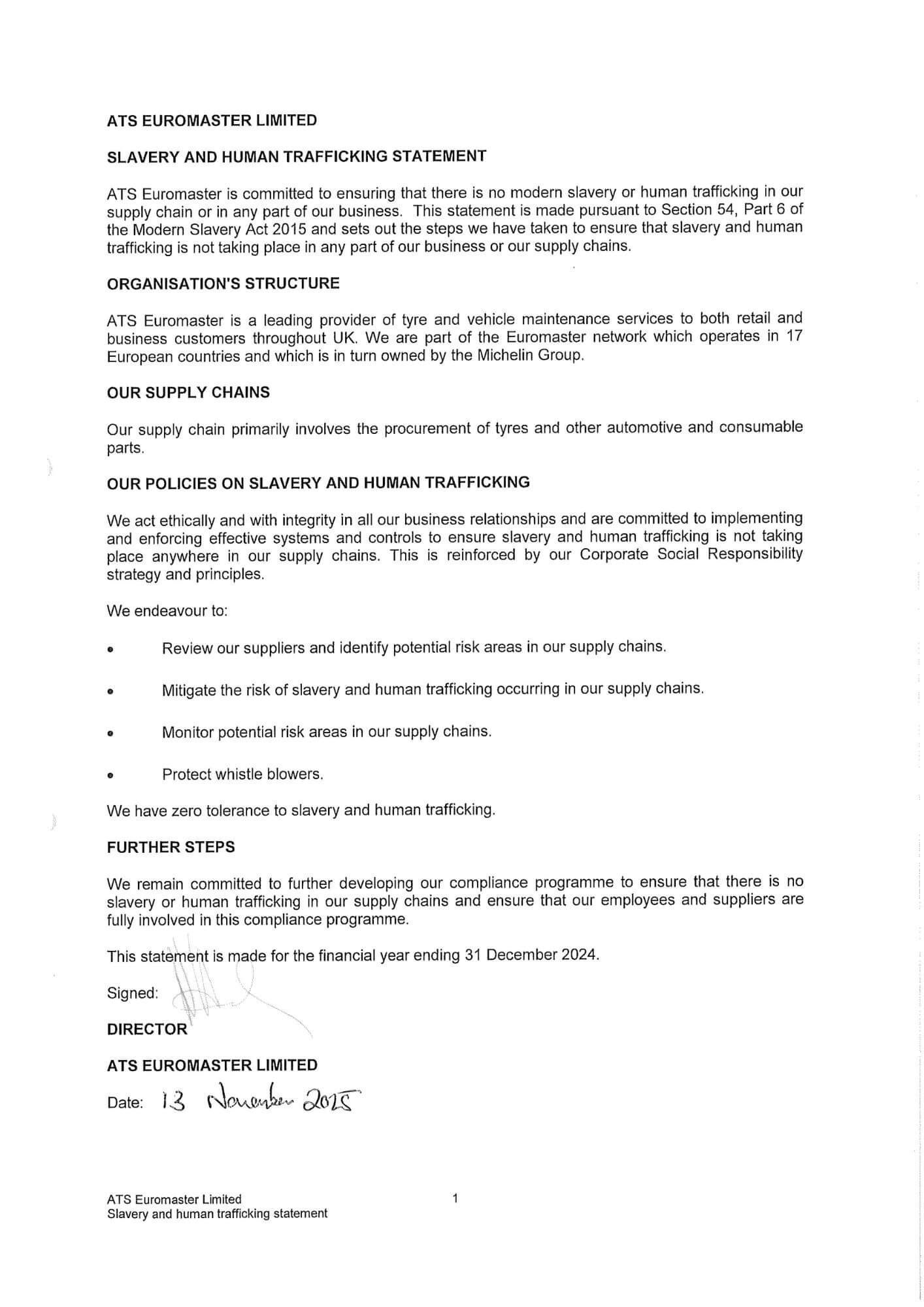 ATS Euromaster Modern Slavery Statement