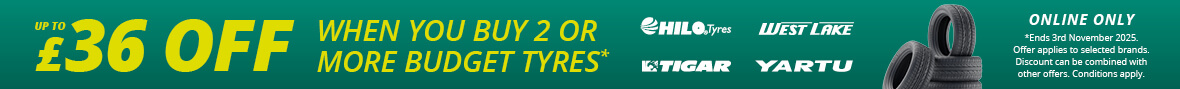 Half price fitting on selected Budget Tyres!