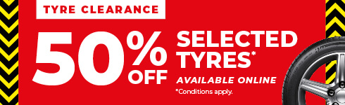 Clearance - 50% Off Selected Tyres Online